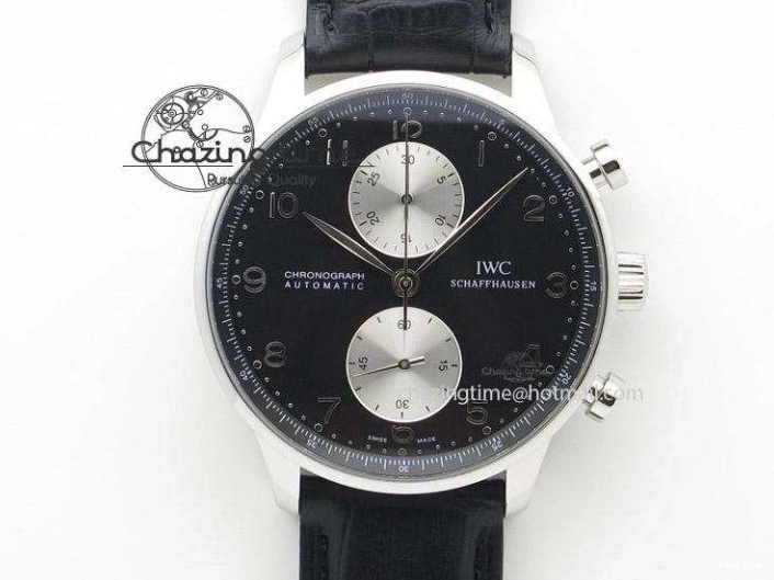 MIROTIME 0516 Efficient Portuguese Tourbillon IW5463 SS ZF Best Edition White Dial on Black Leather Strap 7170